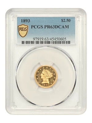 image for: 1893 2 1/2 PCGS Proof 63 DCAM