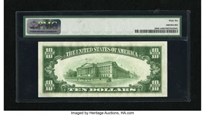 image for: Fr. 2006-A $10 1934A Federal Reserve Note. PMG Gem Uncirculated 66.A robust gem example of this early Boston FRN that has ...