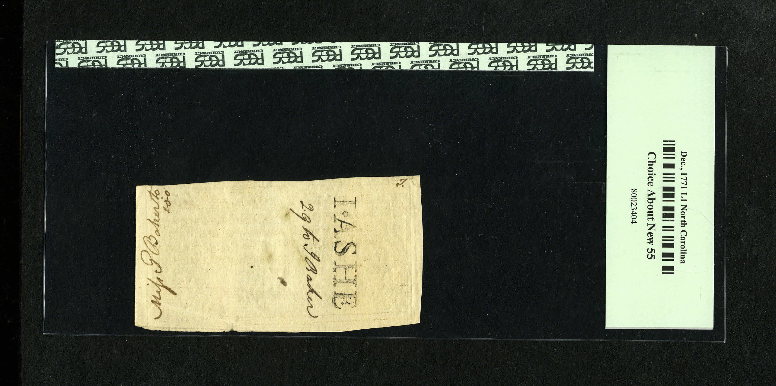 image for: North Carolina December, 1771 £1 PCGS Choice About New 55. Four nice signatures are found on the face of this well printed ...