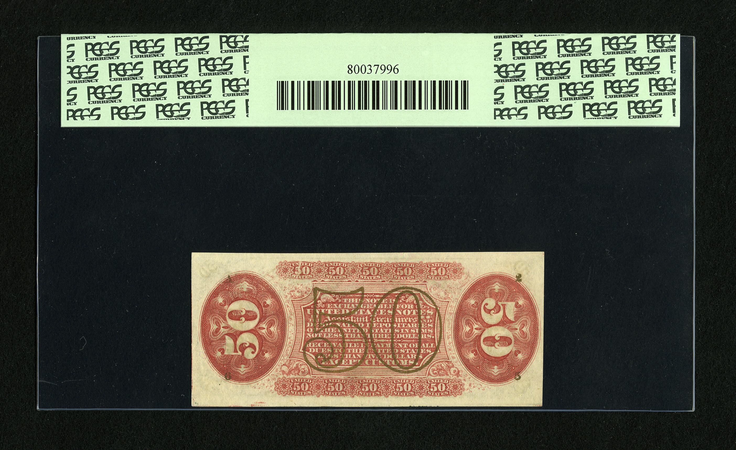 image for: Fr. 1324 50c Third Issue Spinner PCGS Choice About New 58. We can't see any handling through the third-party holder....