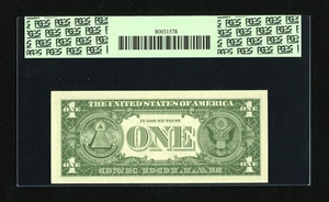 image for: Fr. 1619* $1 1957 Silver Star Certificate. PCGS Superb Gem New 67PPQ.Broad margins encircle this Star....
