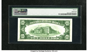 image for: Fr. 2006-A $10 1934A Federal Reserve Note. PMG Gem Uncirculated 66.An exceptional example of this early Boston FRN that ha...