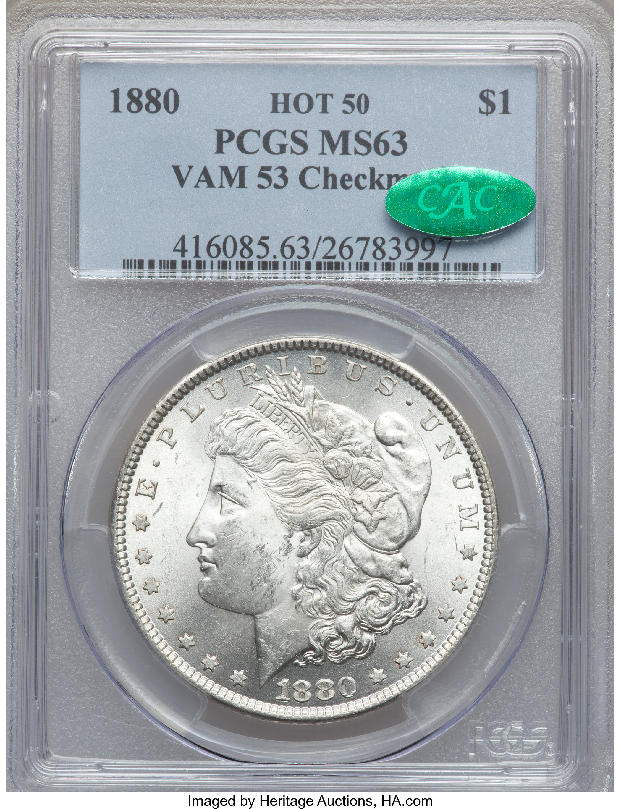 image for: 1880 $1 MS63 PCGS. CAC. VAM-53. ...