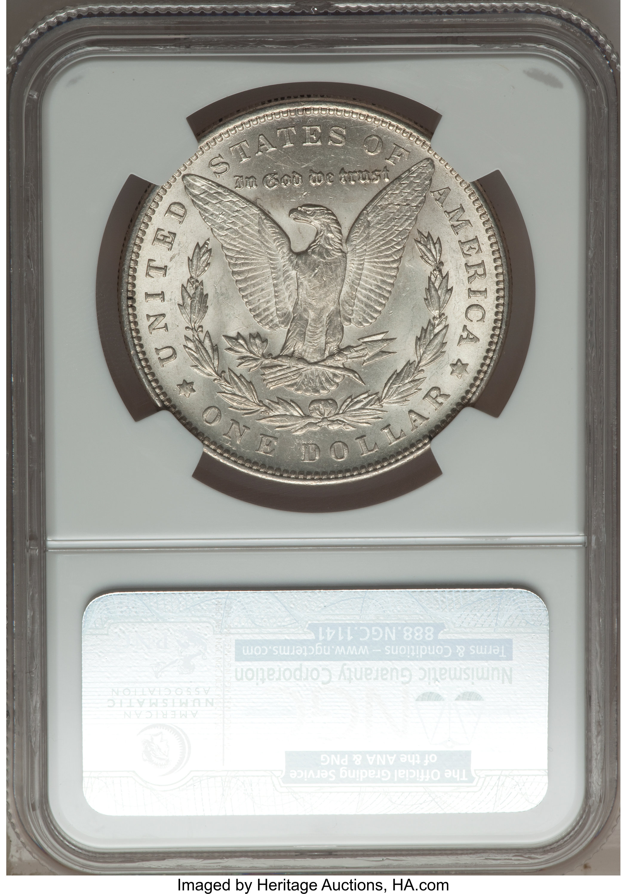 image for: 1889 $1 Pitted & Clashed MS61 NGC.  VAM-5B. Hitlist-40. NGC Census: (0/0). PCGS Population (1/14)....