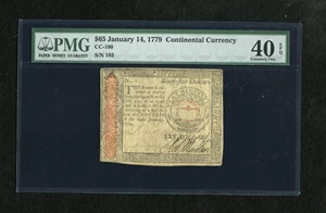 image for: Continental Currency January 14, 1779 $65 PMG Extremely Fine 40 EPQ.