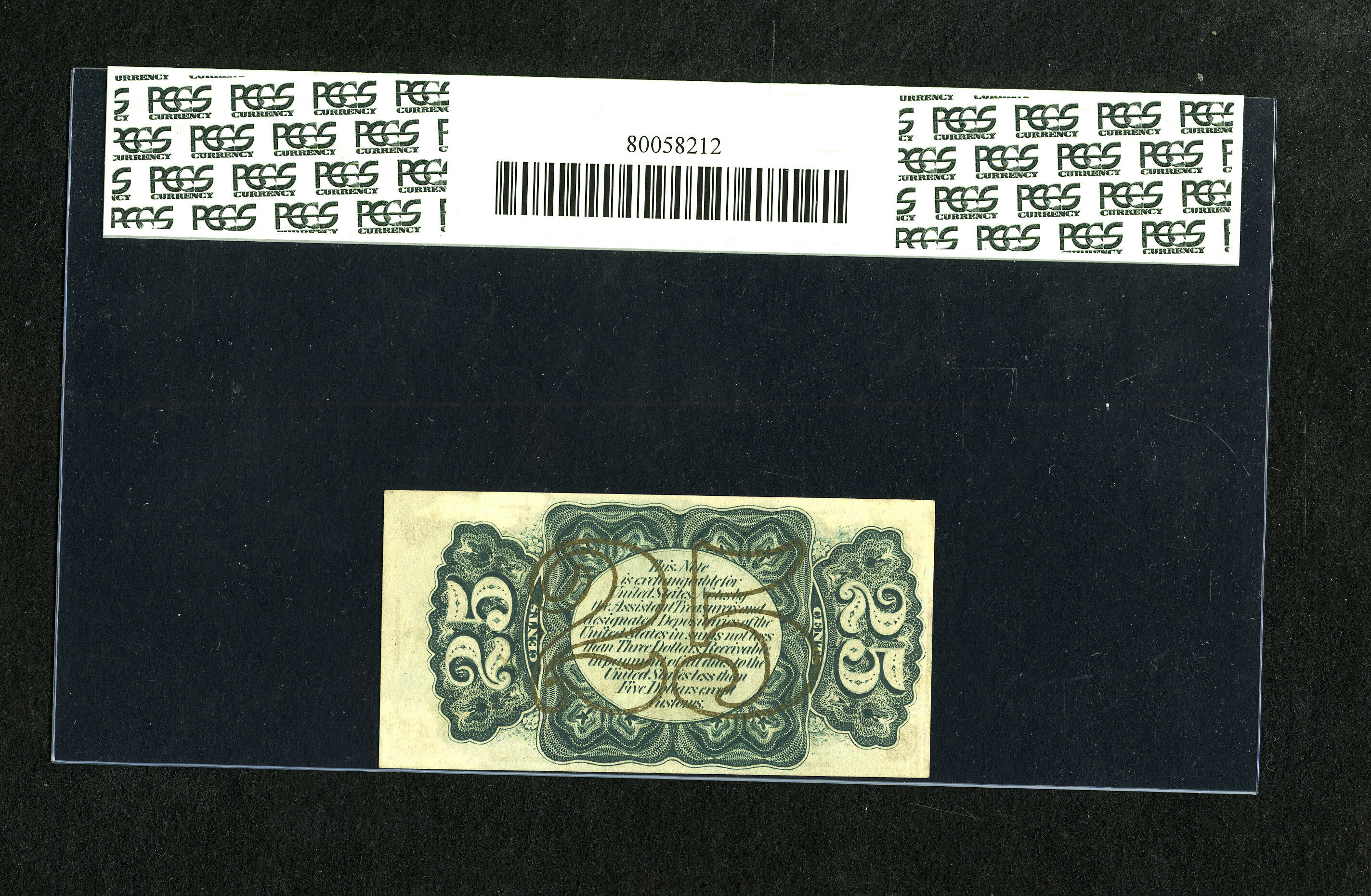 image for: Fr. 1295 25c Third Issue PCGS Choice About New 58. The left side is cut into the design on this 'a" variety Fessenden....
