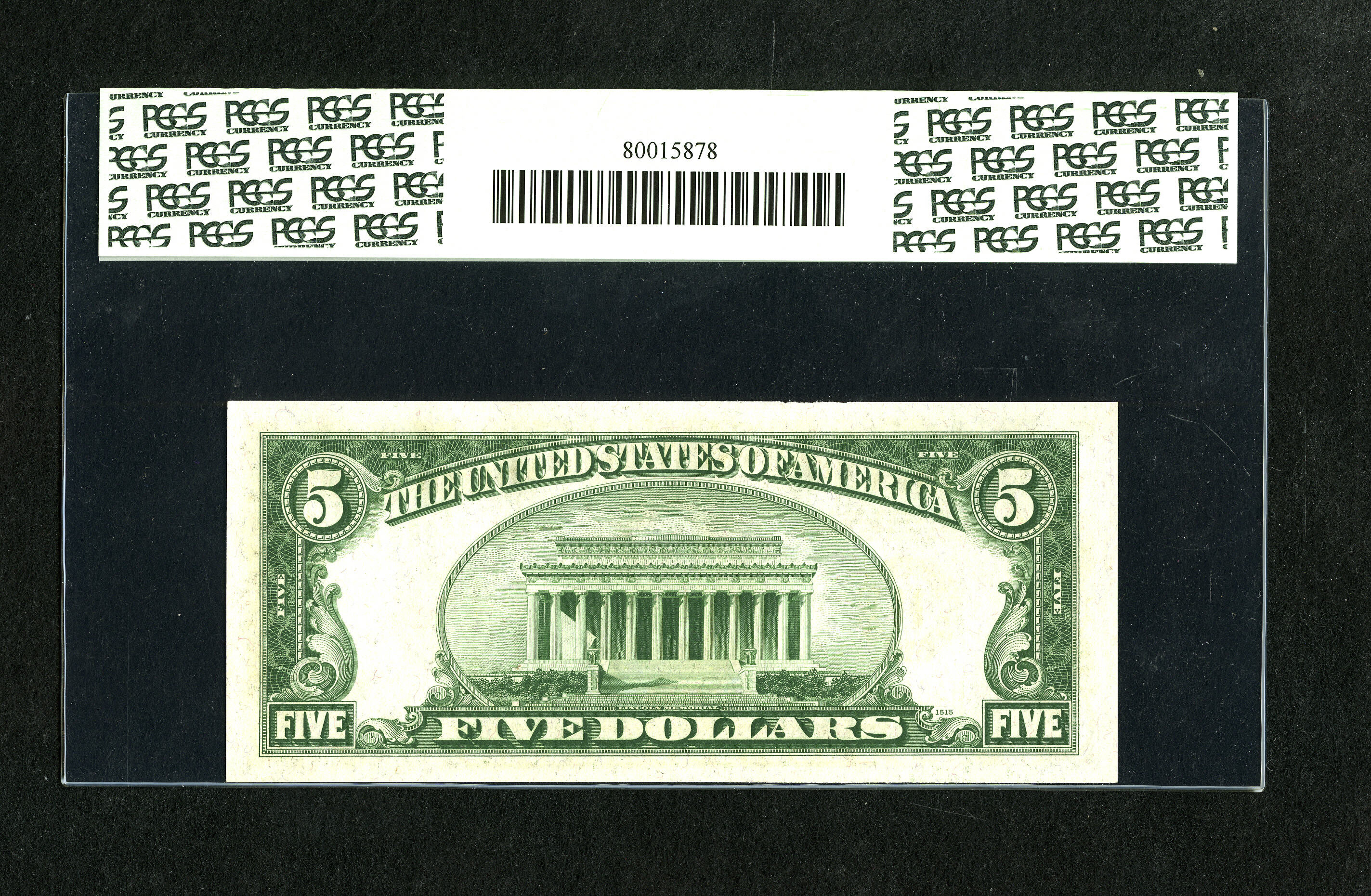 image for: Fr. 1956-H $5 1934 Mule Federal Reserve Note. PCGS Gem New 65PPQ.This note is bright and nicely margined....