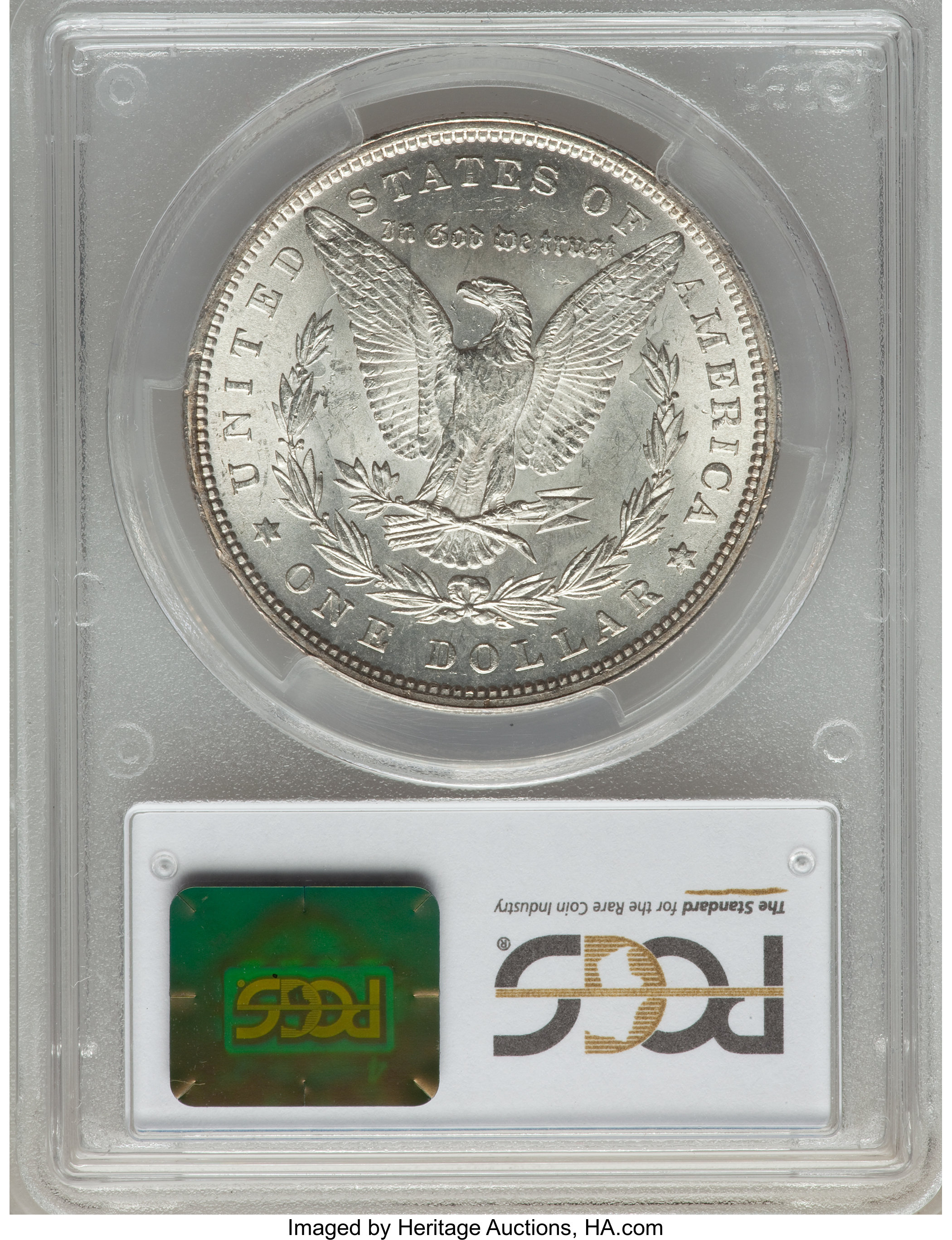 image for: 1880 $1 Clashed "IN," VAM-32A MS63 PCGS.  Hit List. PCGS Population (11/21). NGC Census: (0/0).  ...