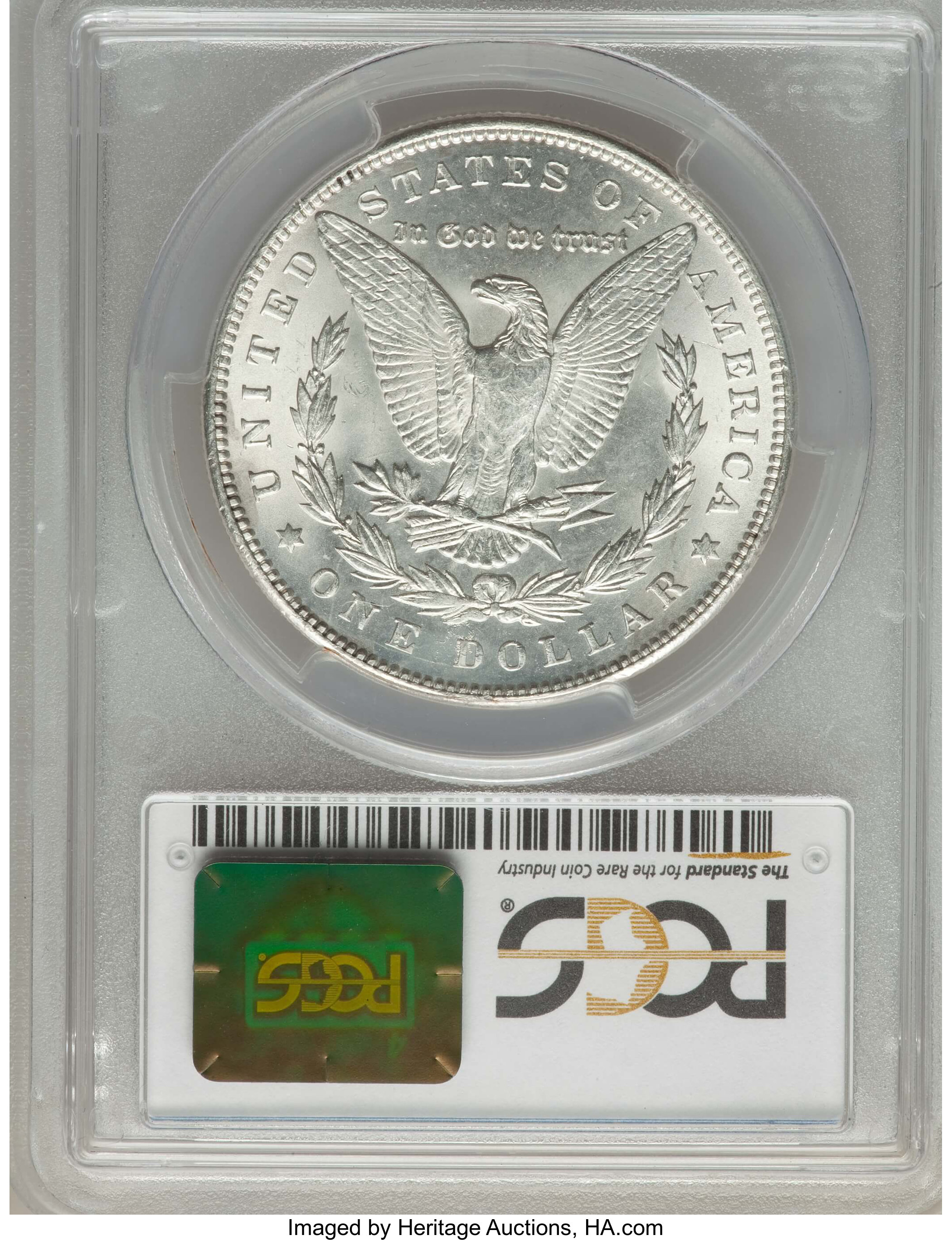 image for: 1889 $1 Pitted Reverse, VAM-5A, MS62 PCGS Secure. Hit List. PCGS Population (7/13 and 0/0+). NGC Census: (0/0 and 0/0+)....