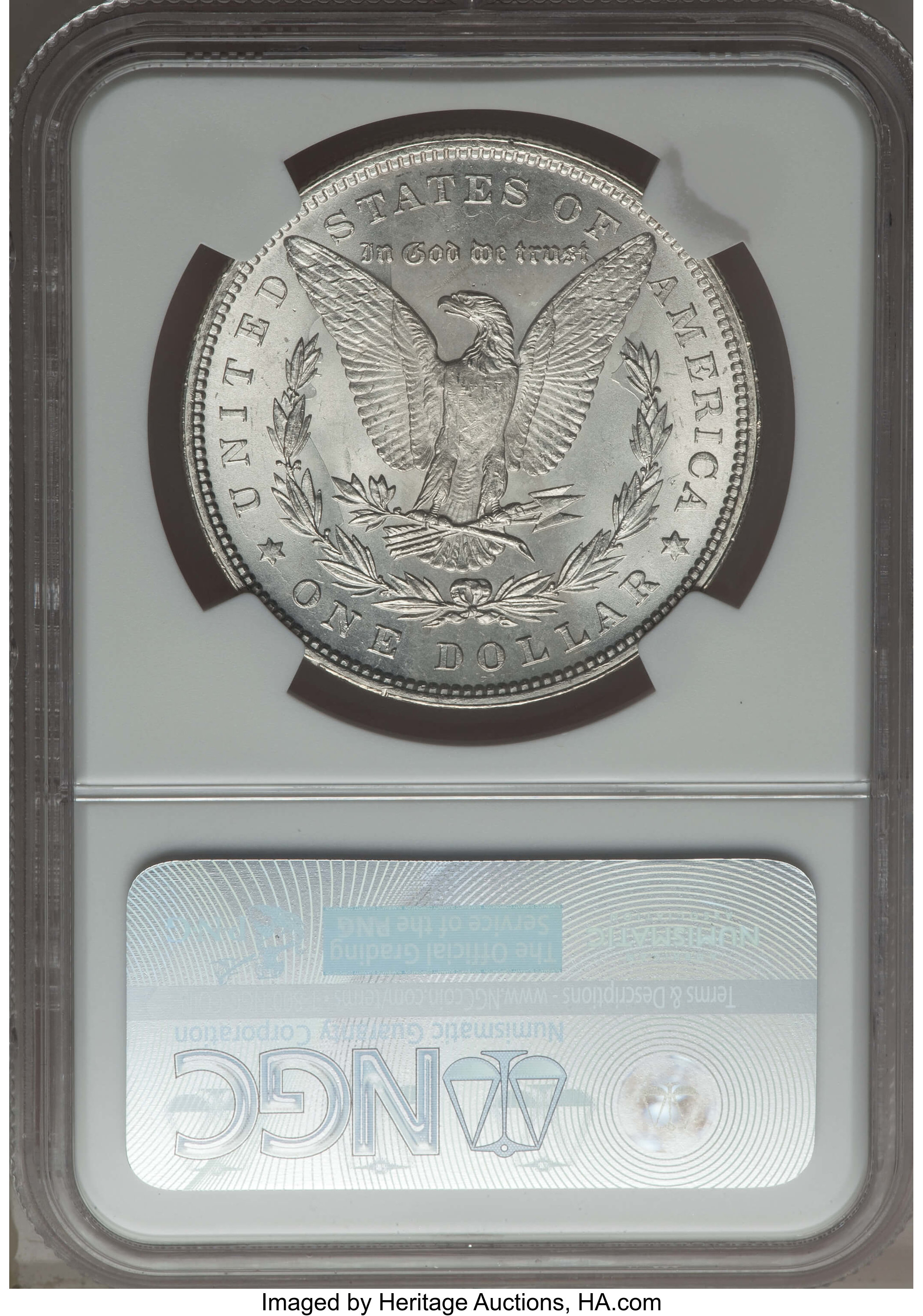 image for: 1880 $1 Clashed "IN," VAM-32A MS64 NGC. Hitlist-40. NGC Census: (0/0). PCGS Population: (19/3)....
