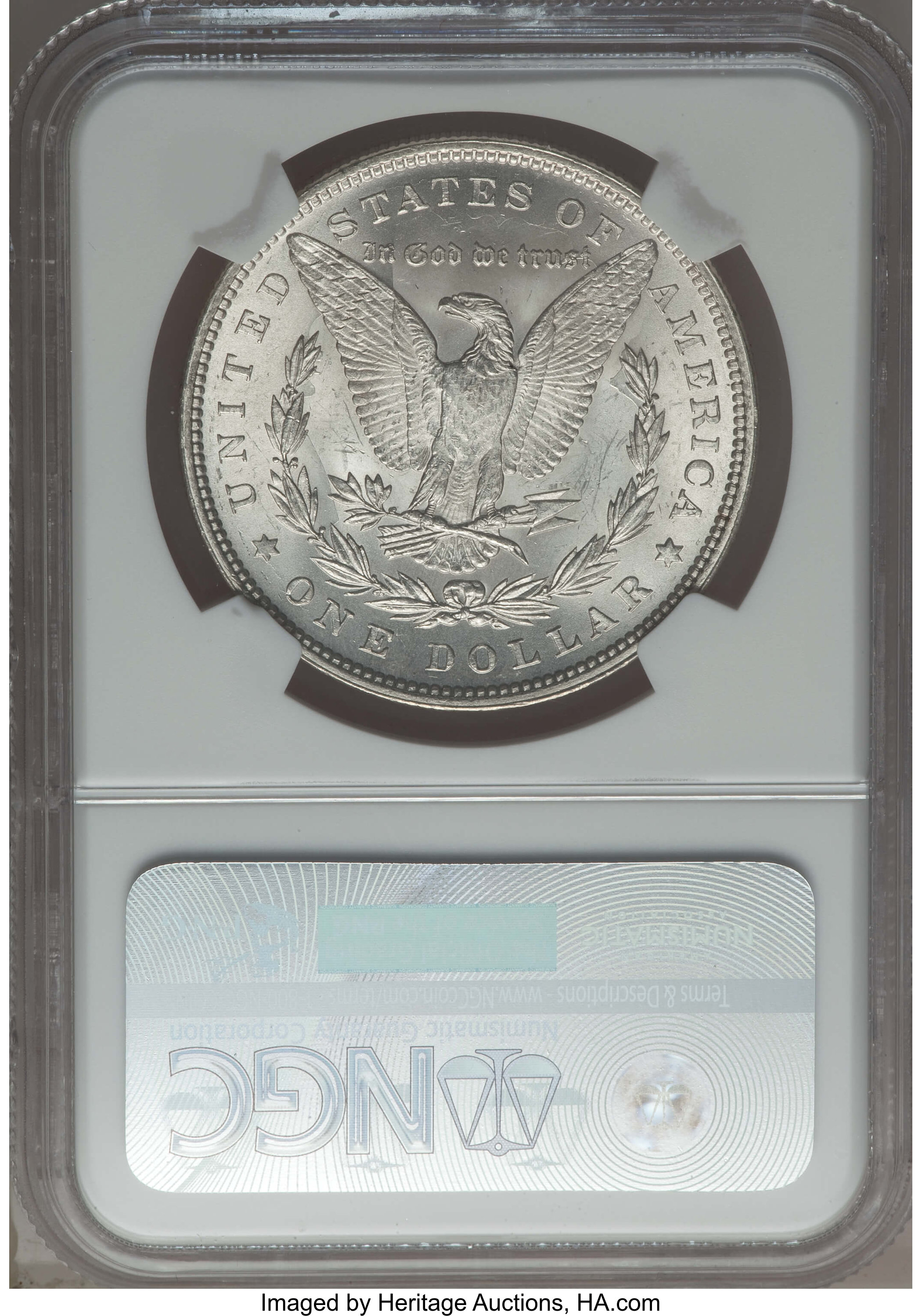 image for: 1880 $1 Clashed "IN," VAM-32A MS63 NGC.  Hitlist-40. NGC Census: (0/0). PCGS Population: (14/23).  ...
