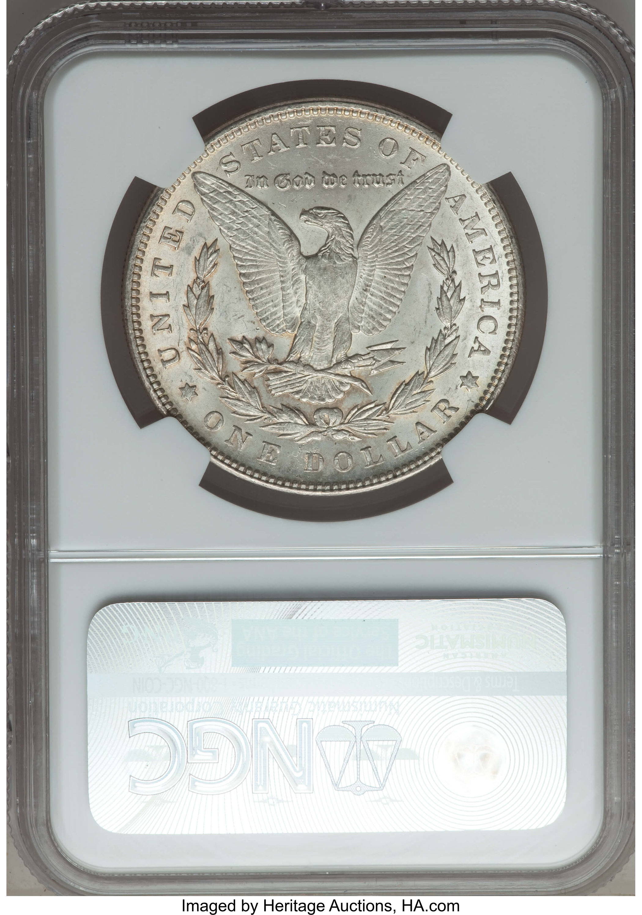 image for: 1889 $1 Pitted & Clashed, VAM-5B, MS62 NGC. Hitlist-40. NGC Census: (0/0). PCGS Population: (7/13)....