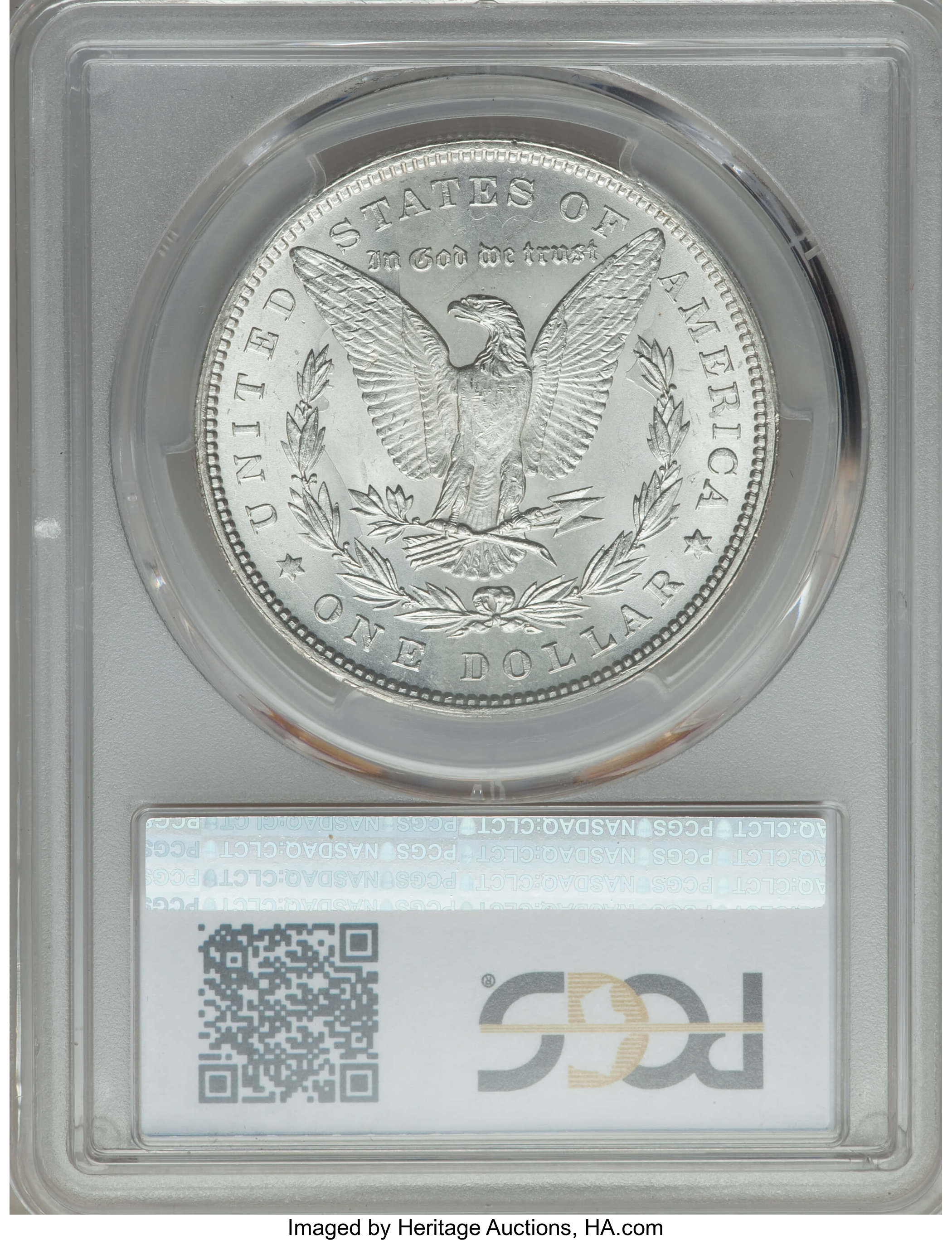 image for: 1880 $1 Clashed "IN," VAM-32A MS64 PCGS. Hit List. PCGS Population: (21/4). NGC Census: (0/0)....