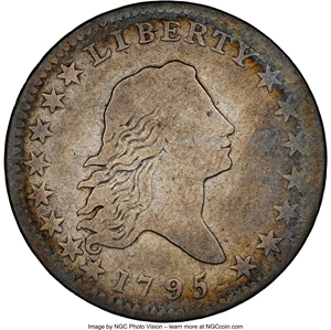 image for: 1795 50C 2 Leaves, O-102, T-26, R.3, VG10 NGC. NGC Census: (4/17). PCGS Population: (2/13). CDN: $1,500 Whsle. Bid for NGC/...