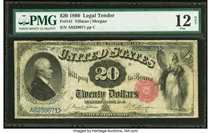 image for: Fr. 141 $20 1880 Legal Tender PMG Fine 12 Net....