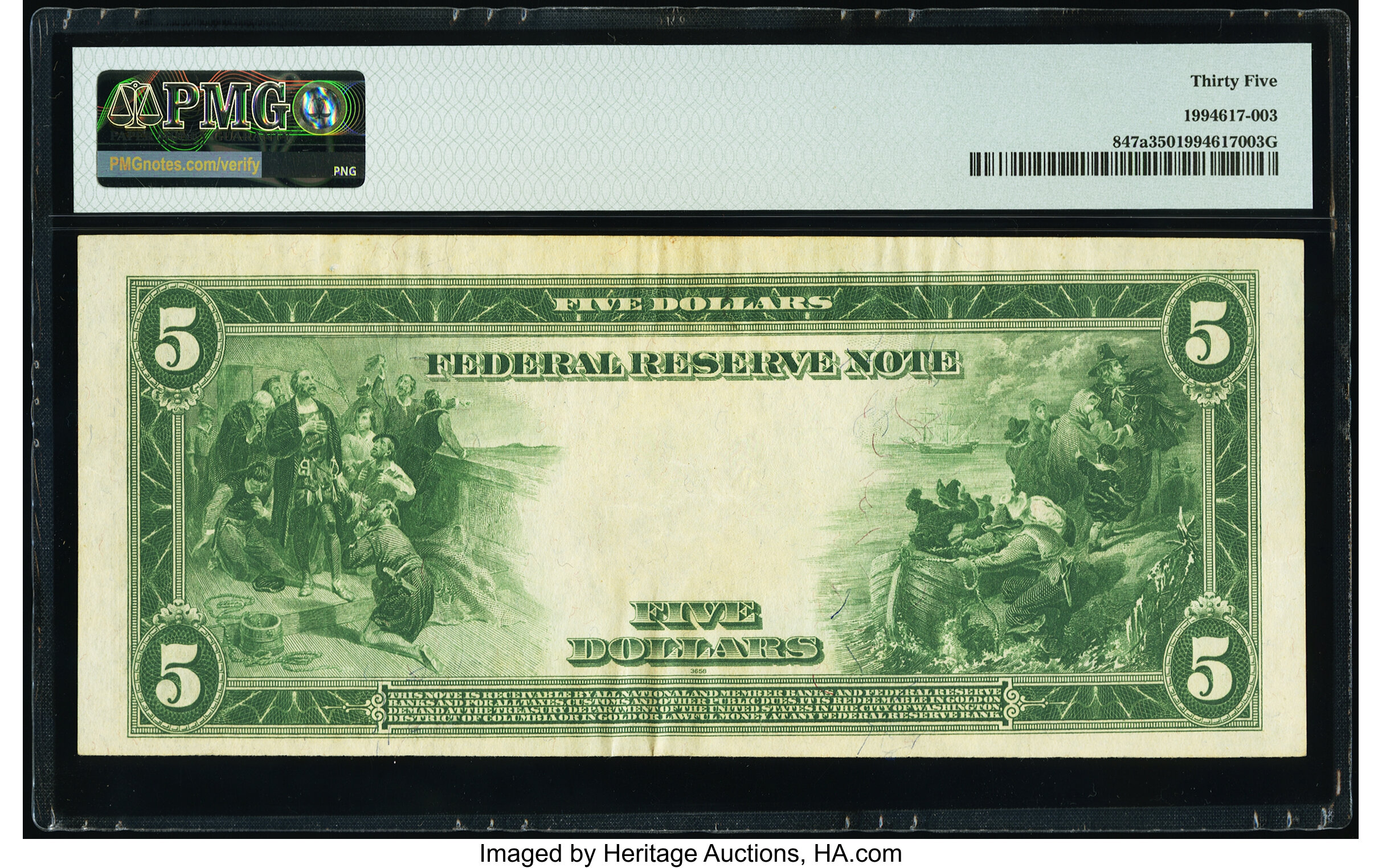image for: Fr. 847a $5 1914 Federal Reserve Note PMG Choice Very Fine 35....
