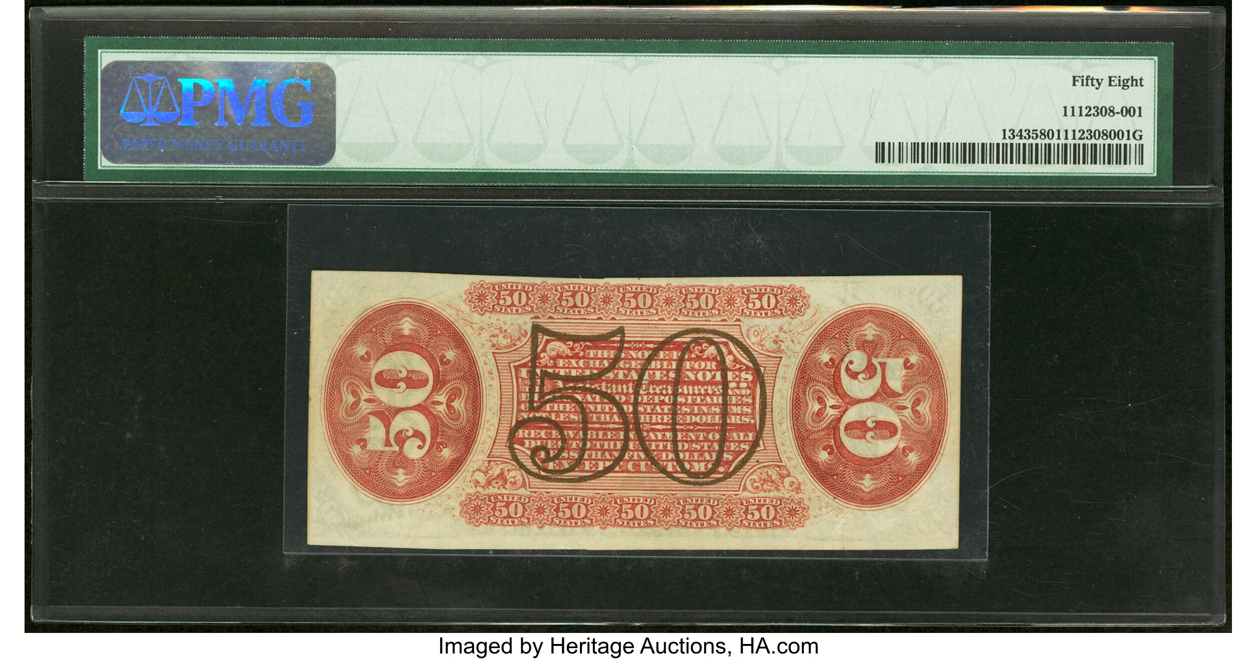 image for: Fr. 1343 50¢ Third Issue Justice PMG Choice About Unc 58....