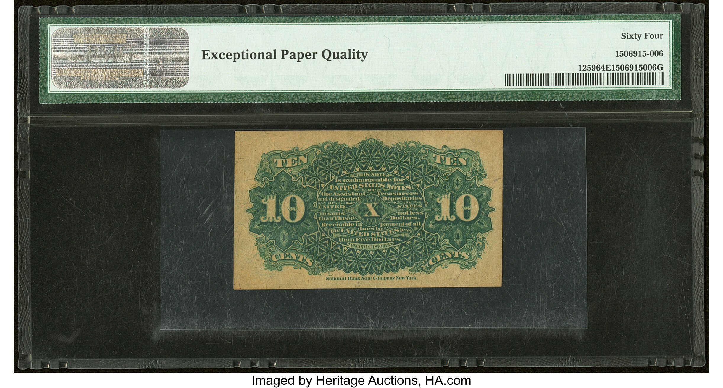 image for: Fr. 1259 10¢ Fourth Issue PMG Choice Uncirculated 64 EPQ....