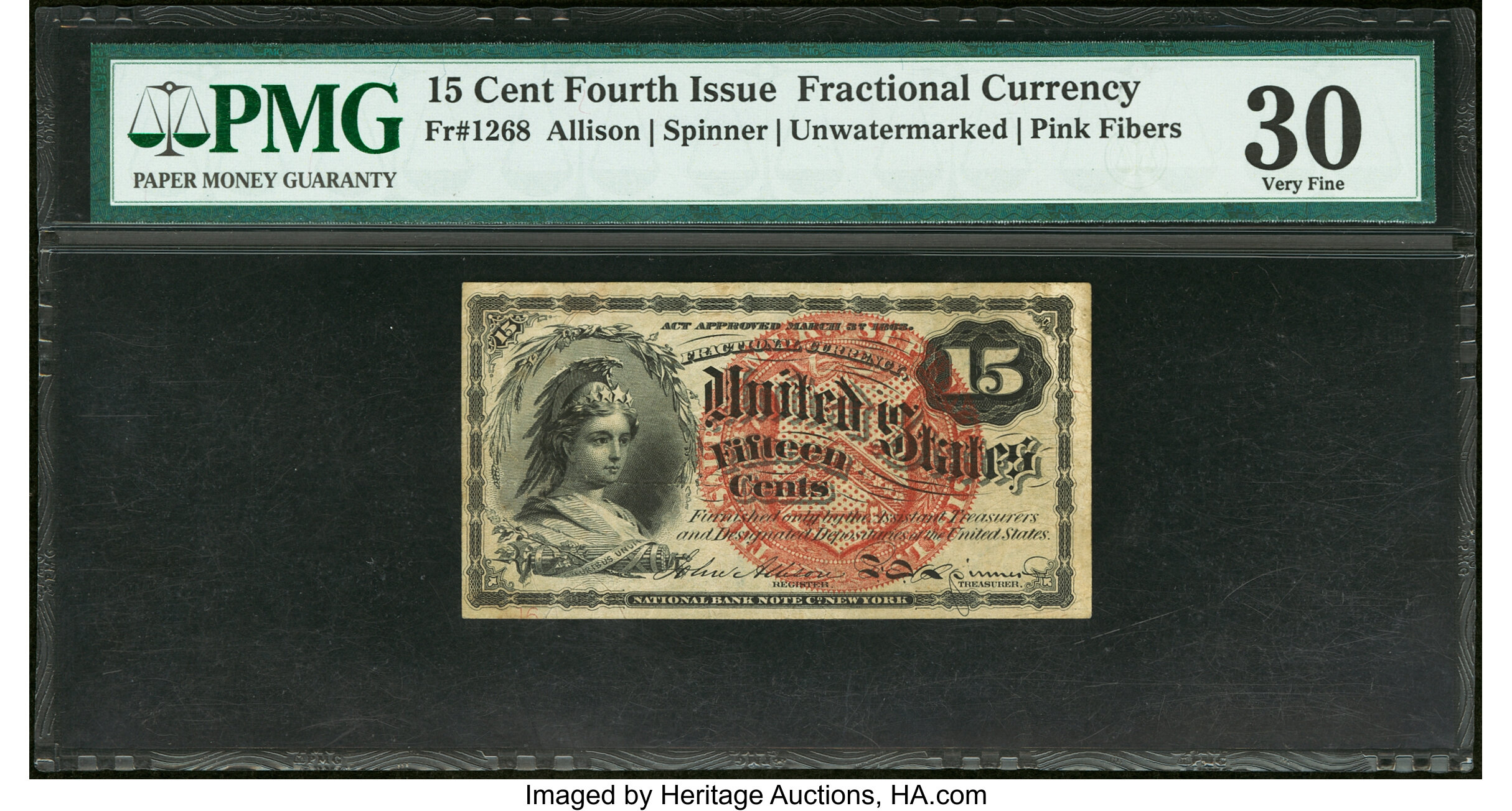 image for: Fr. 1268 15¢ Fourth Issue PMG Very Fine 30....