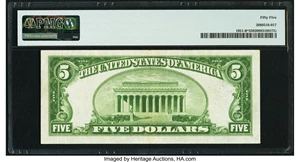 image for: Fr. 1951-B* $5 1928A Federal Reserve Star Note. PMG About Uncirculated 55....