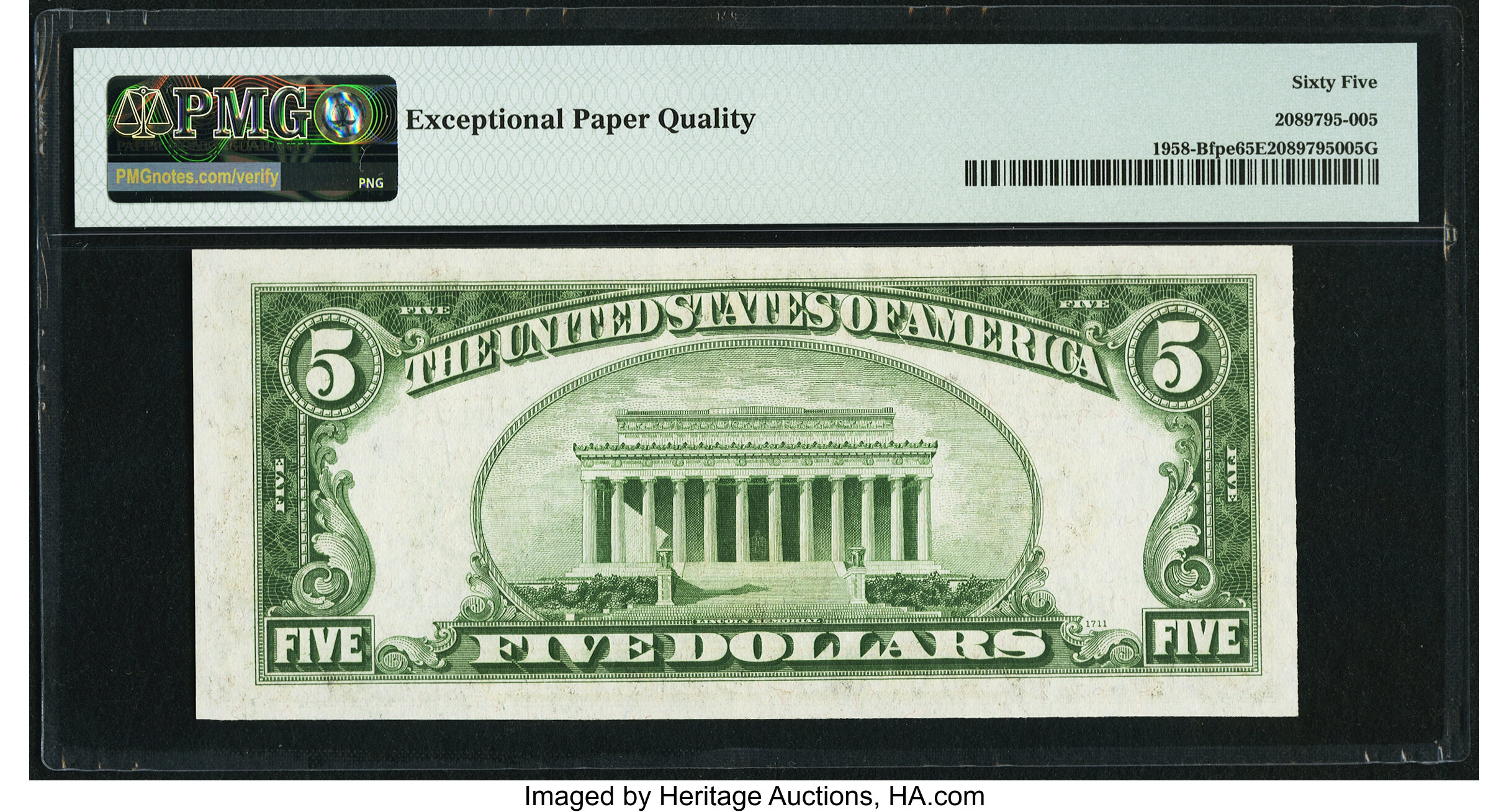 image for: Fr. 1958-B $5 1934B Federal Reserve Note with Face Plate 212. PMG Gem Uncirculated 65 EPQ....