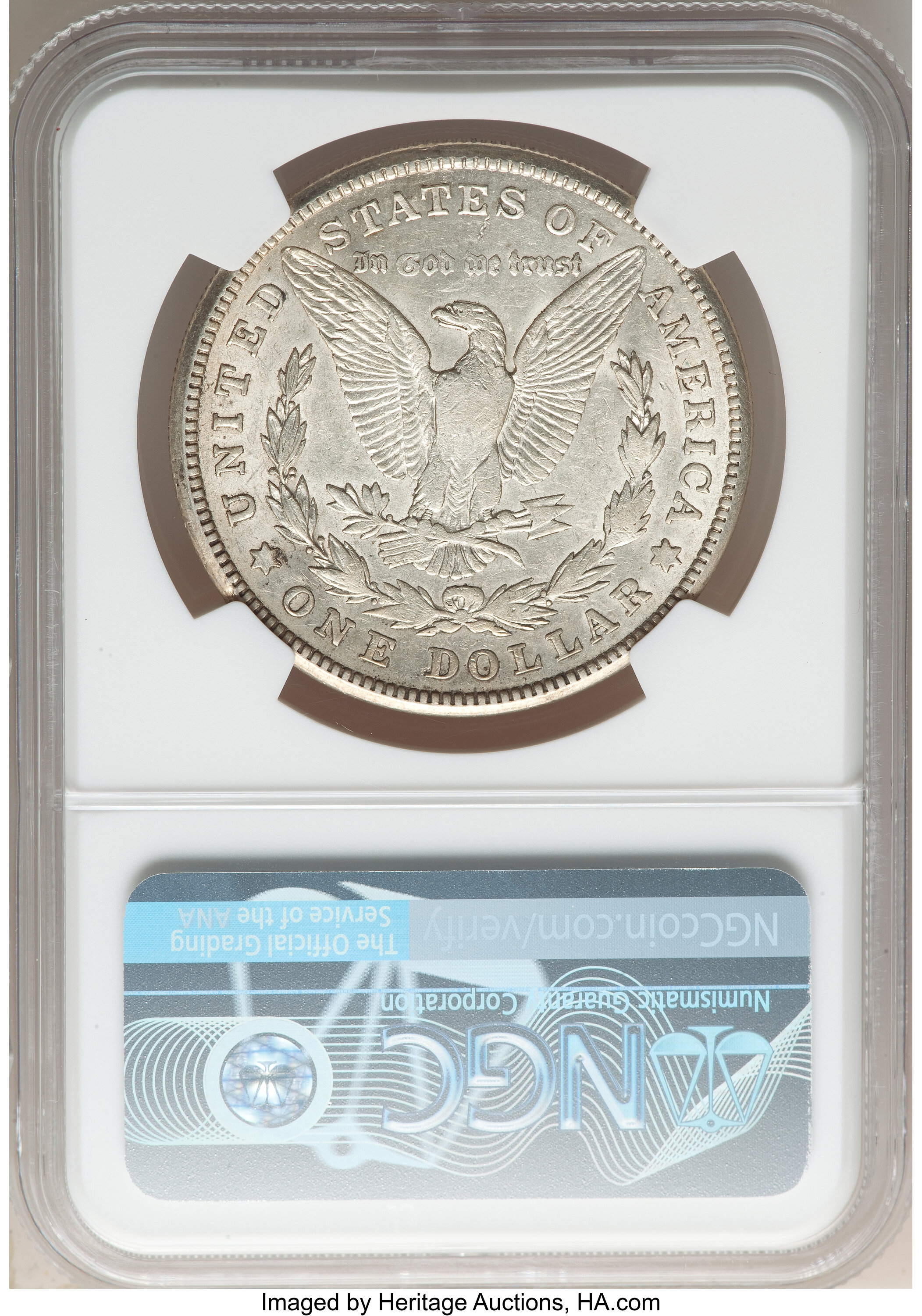 image for: 1921-S $1 BU Die Gouge, No S, VAM-6B, AU58 NGC. A Hitlist 40 Variety. NGC Census: (0/0). PCGS Population: (4/8). AU58. ...