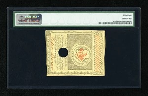 image for: Massachusetts May 5, 1780 $3 PMG Choice About Unc 58 HOC.