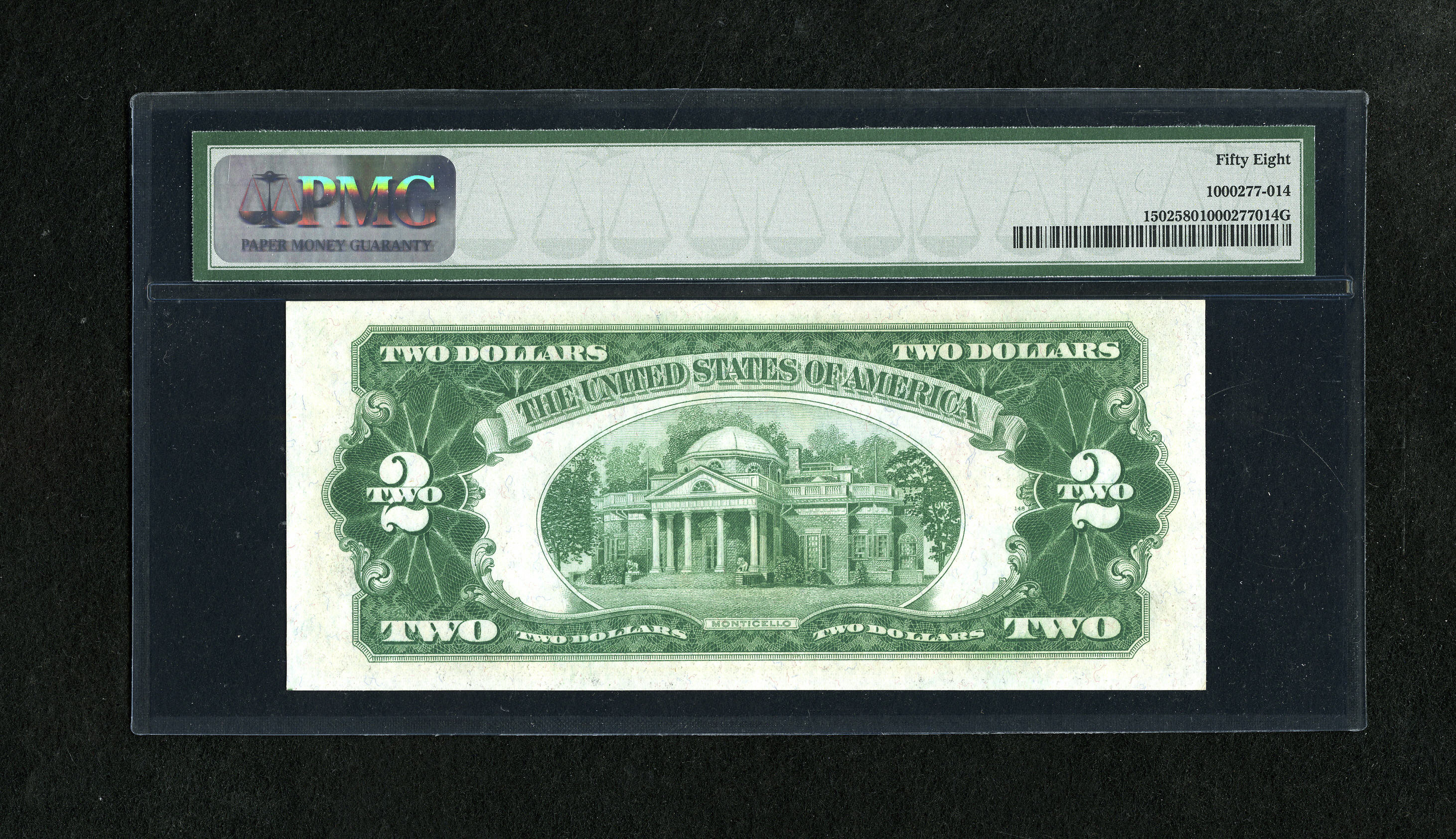 image for: Fr. 1502 $2 1928A Legal Tender Note. PMG Choice About Unc 58.This is the second scarcest $2 Legal....