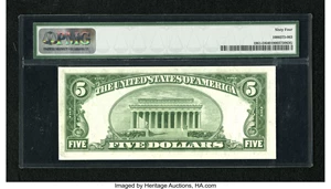 image for: Fr. 1961-D $5 1950 Wide II Federal Reserve Note. PMG Choice Uncirculated 64.This is a broadly margined and utterly origina...