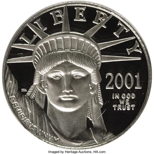 image for: 2001-W P$25 Quarter-Ounce Platinum Eagle PR69 Deep Cameo PCGS. PCGS Population (428/25). NGC Census: (0/0). Numismedia Wsl...