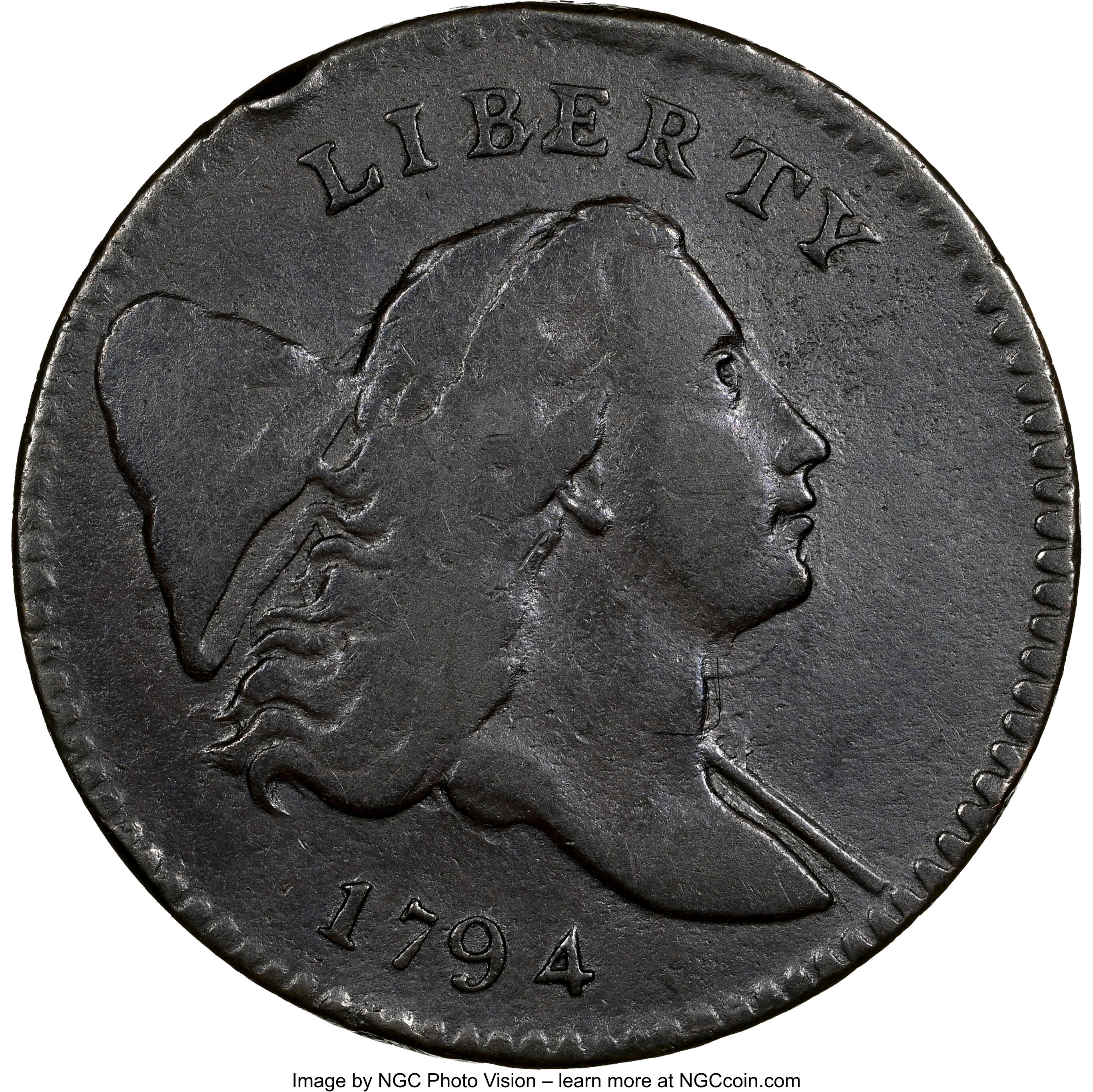 image for: 1794 1/2 C Normal Head, Small Letters Edge, C-3a, B-5b, R.5, Fine 15 NGC. NGC Census: (1/2). PCGS Population: (0/6).  ...