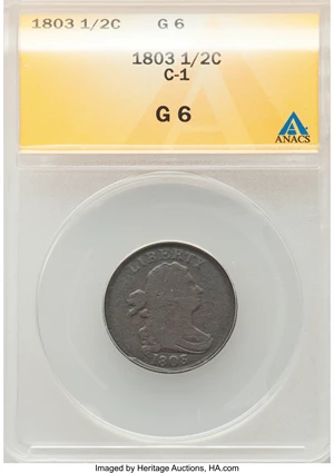 image for: 1803 1/2 C C-1, B-1, R.1, Good 6 ANACS. ...