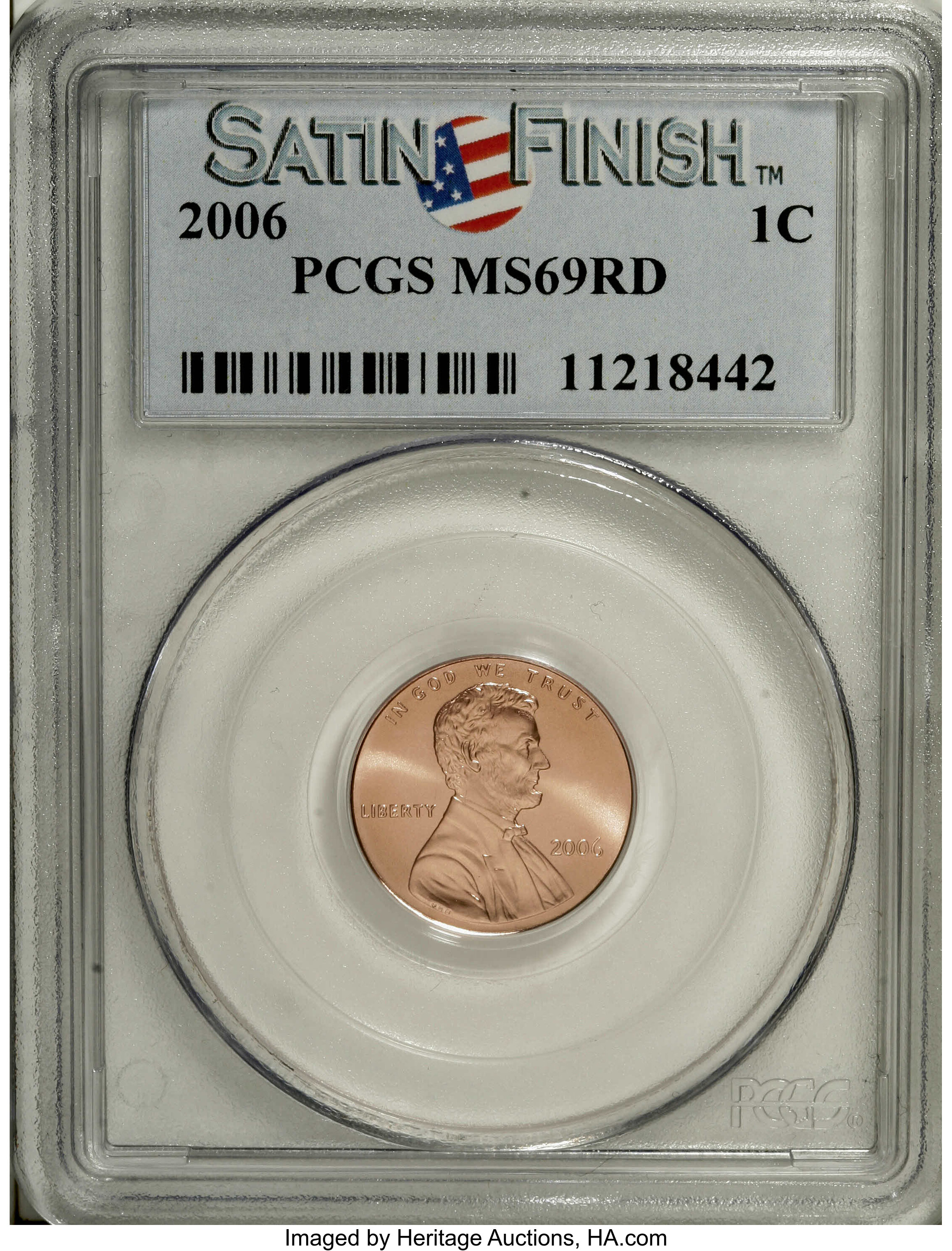 image for: 2006 1C Satin Finish MS69 Red PCGS. PCGS Population (0/0). NGC Census: (0/0).   (#893196)...