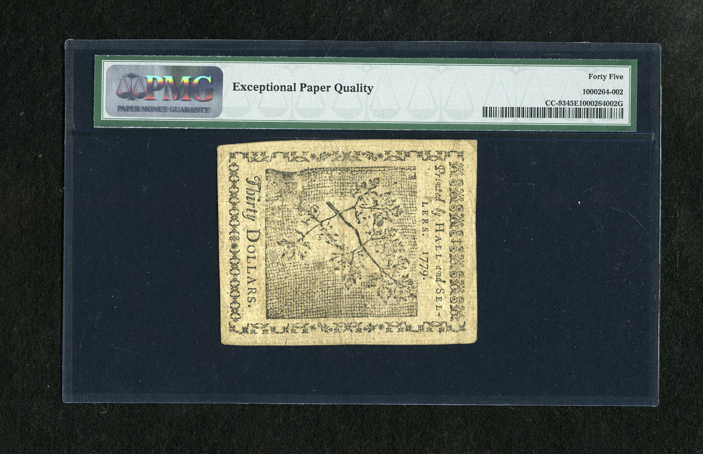 image for: Continental Currency January 14, 1779 $30 PMG Choice Extremely Fine 45 EPQ. This lightly handled example has had its serial ...