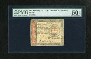 image for: Continental Currency January 14, 1779 $65 PMG About Uncirculated 50 EPQ.