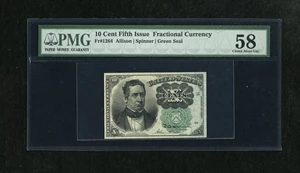 image for: Fr. 1264 10c Fifth Issue PMG Choice About Unc 58. Nice margins and color are found on this note....