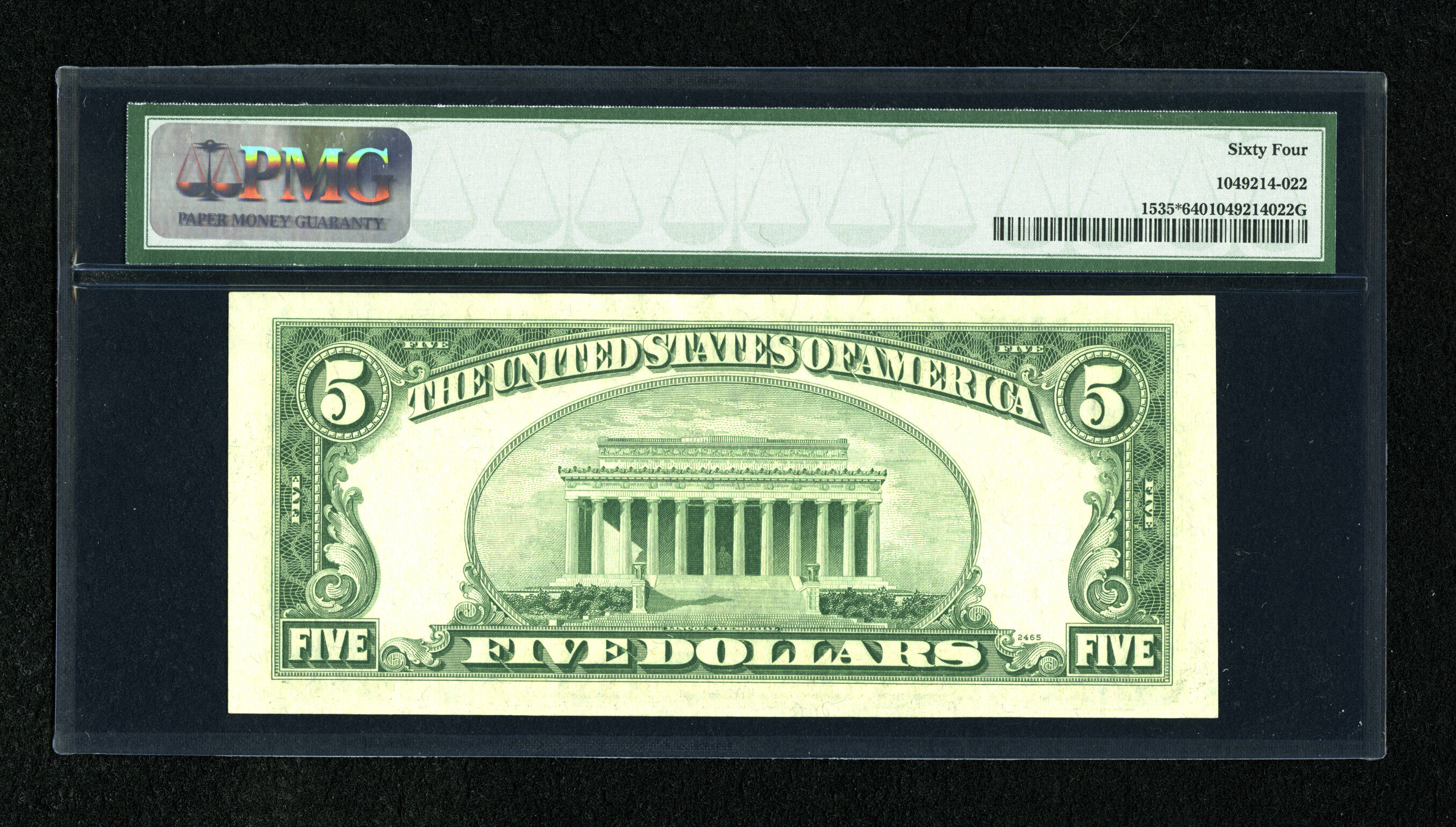 image for: Fr. 1535* $5 1953C Legal Tender Note. PMG Choice Uncirculated 64.A pleasing example of this scarce star. The margins are s...