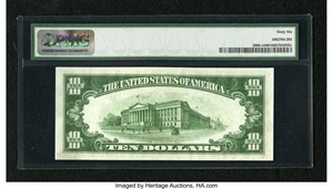 image for: Fr. 2006-A $10 1934A Federal Reserve Note. PMG Gem Uncirculated 66.An exceptionally well embossed example from this early ...