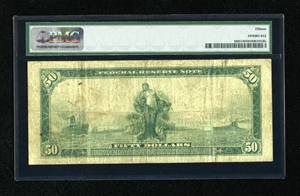 image for: Fr. 1035 $50 1914 Federal Reserve Note PMG Choice Fine 15. Nice edges for the grade are observed on this Philly $50 that has...