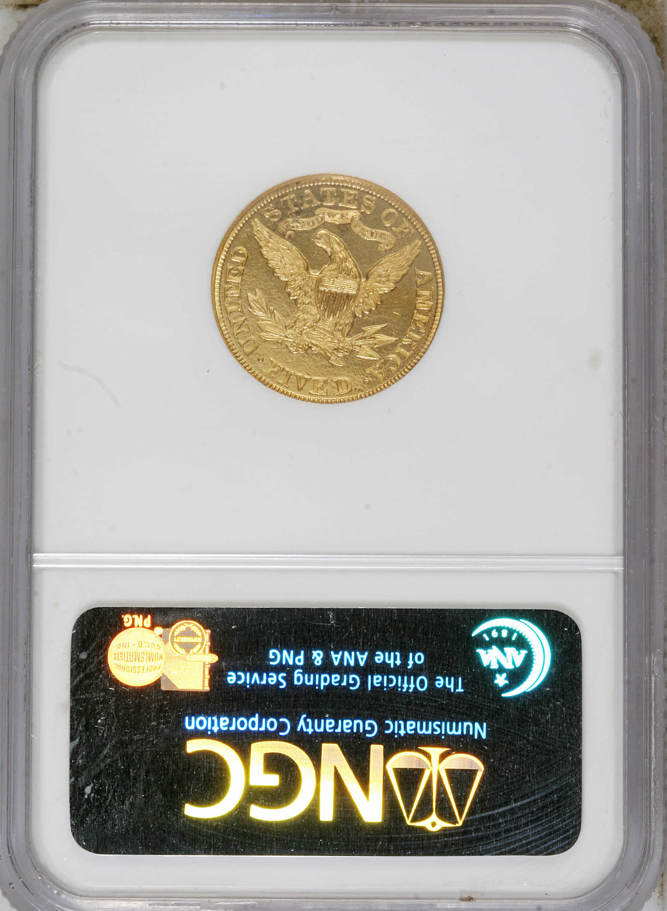 image for: 1899 $5 PR62 Cameo NGC. The design elements are crisply brought up on both sides. Imposing cameo contrast results from the ...