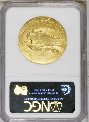 image for: 1907 $20 High Relief PR66 NGC. It is fairly well known that Augustus Saint-Gaudens, the "American Michelangelo," based his ...