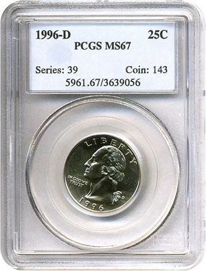 image for: 1996-D 25c PCGS MS67