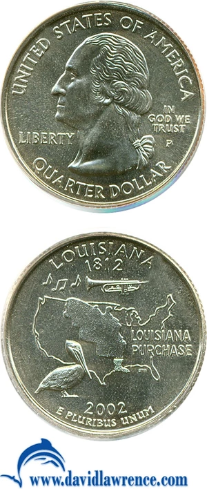 image for: 2002-P 25c Louisiana PCGS MS67