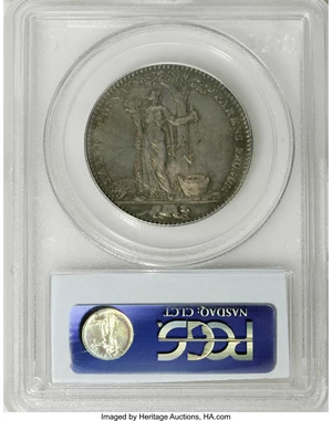 image for: 1796 MEDAL Castorland Medal, Silver AU50 PCGS. Breen-1058. Rich dove-gray and golden-brown toning drapes this moderately ci...