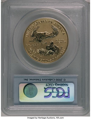 image for: 2006-W $50 One-Ounce Gold Reverse Proof PR69 PCGS. Flashy devices and fine-grain fields are the hallmarks of this 20th Anni...