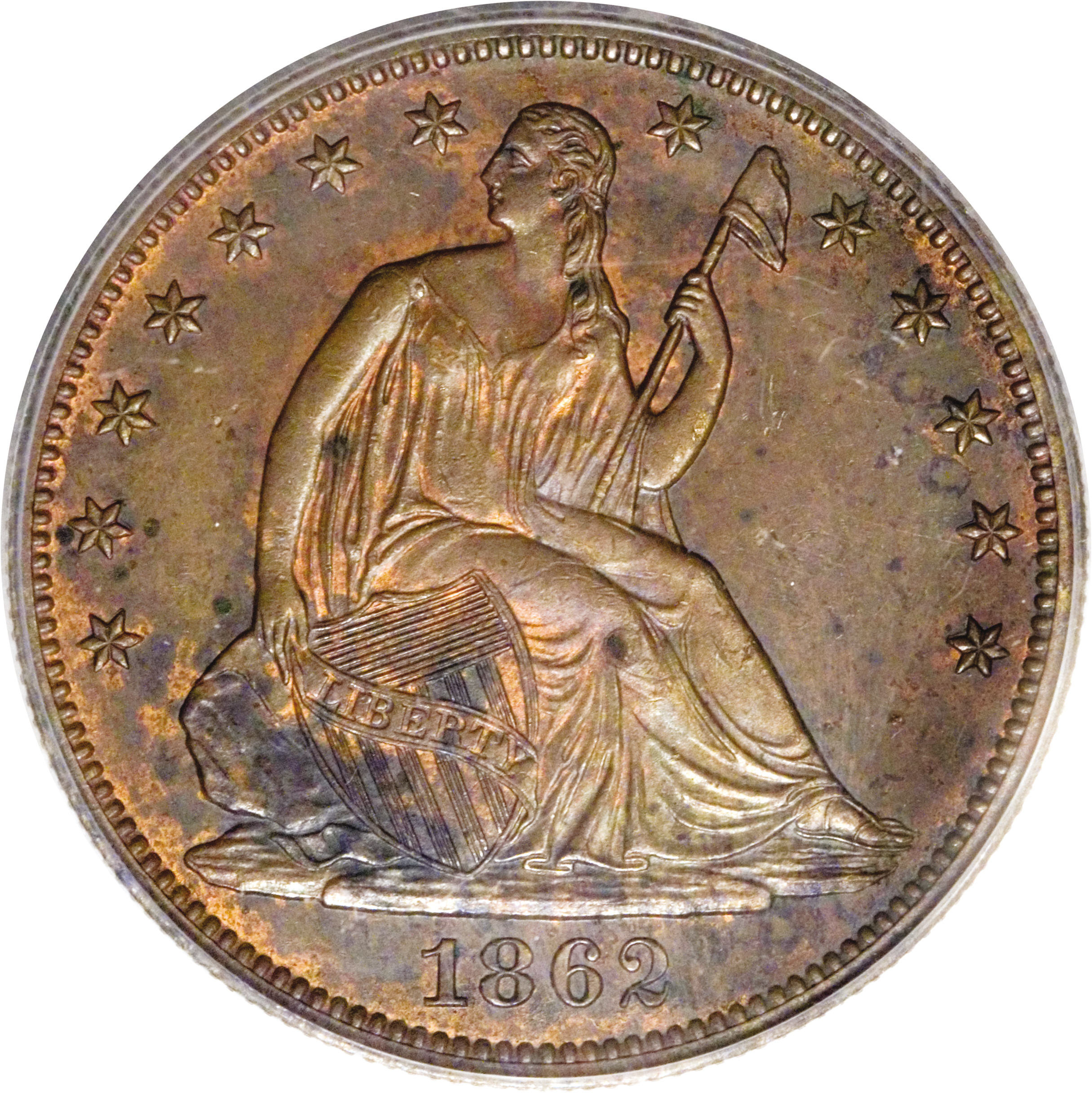 image for: 1862 50C Half Dollar, Judd-294, Pollock-352, Low R.7, PR63 Brown PCGS. The design is similar to that used on regular issue ...