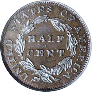 image for: 1833 1/2 C PR65 Brown NGC. C-1, B-1, R.5 as a proof. The 1833 is one of the more available dates in proof format in the hal...