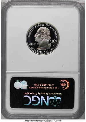 image for: 1999-S 25C Georgia Silver PR70 Deep Cameo NGC. NGC Census: (450/0). PCGS Population (24/0). Numismedia Wsl. Price: $300. (...
