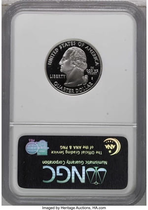image for: 2002-S 25C Louisiana Silver PR70 Deep Cameo NGC. NGC Census: (0/0). PCGS Population (54/0). Numismedia Wsl. Price: $120. (...