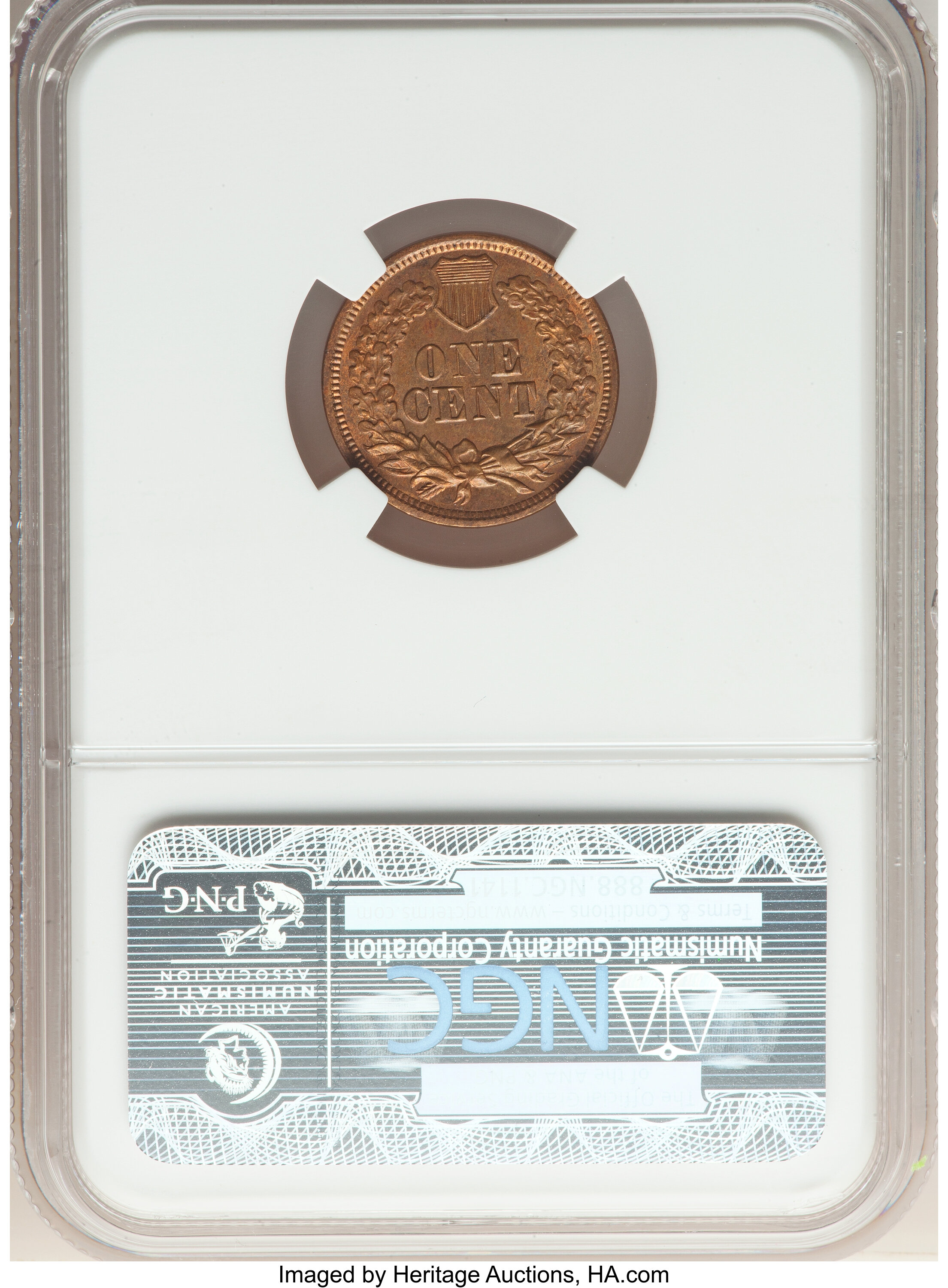 image for: 1869/69 1C Snow-3, FS-301, MS63 Red and Brown NGC. NGC Census: (13/67). PCGS Population: (15/61). CDN: $1,450 Whsle. Bid fo...